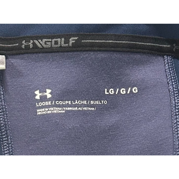 Under Armour Golf Pullover Mens Large Purple Blue Loose Fit 1/4 Zip Sweatshirt - Picture 8 of 11